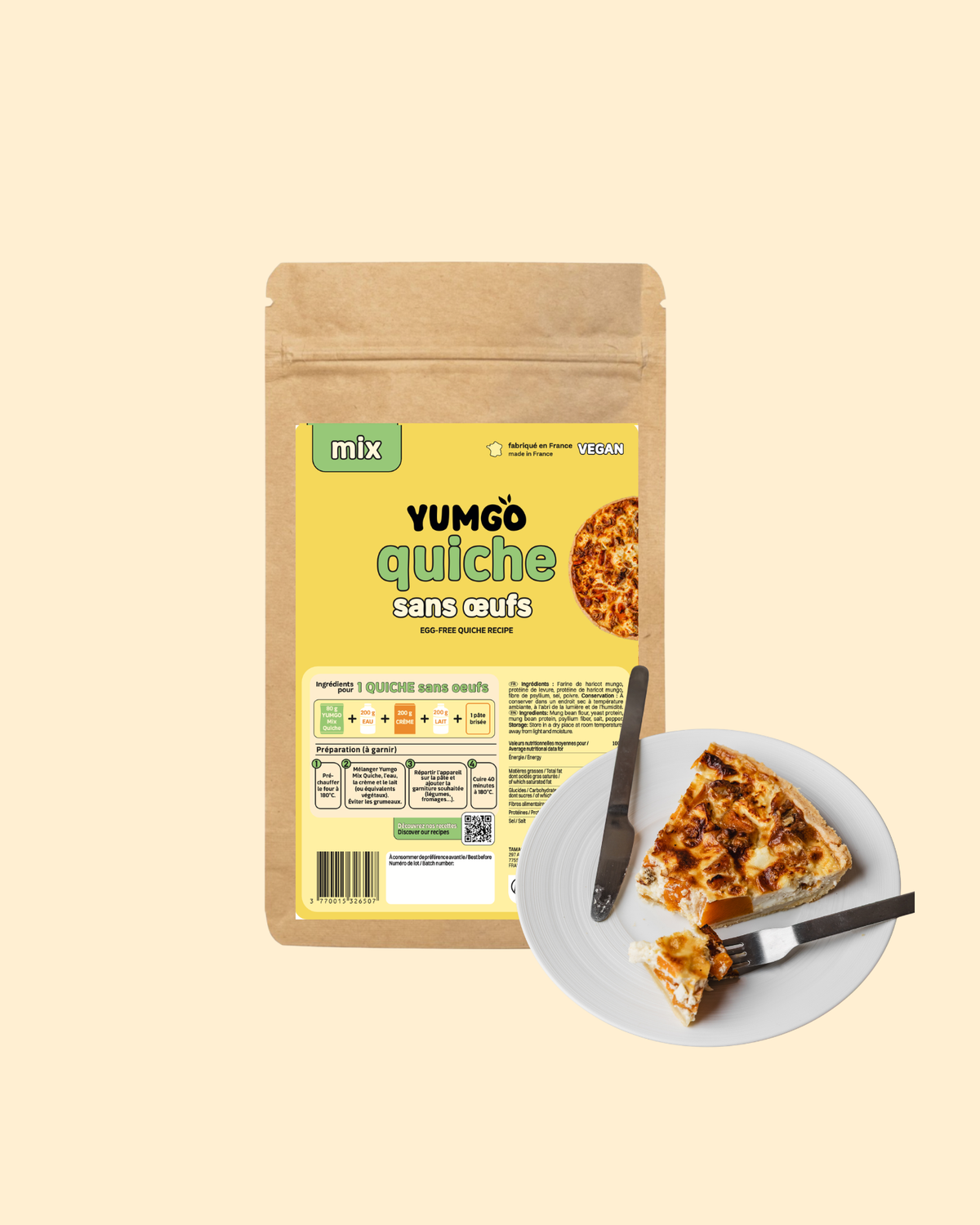 Mix Quiche sans oeufs 80G