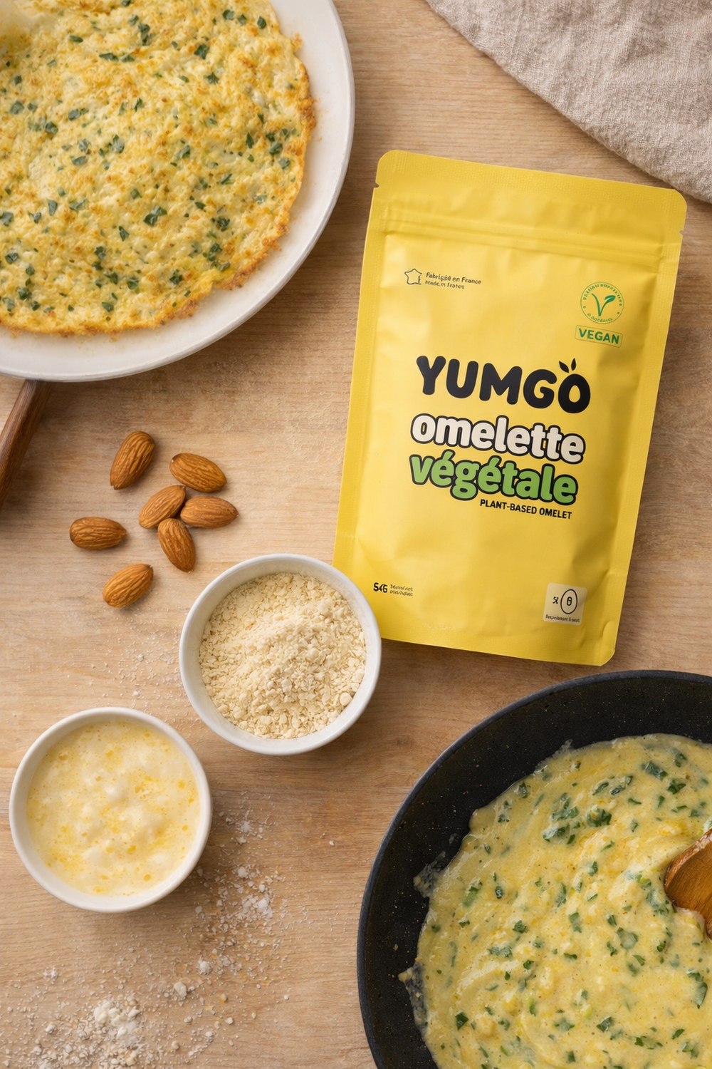 omelette végétale yumgo : alternative pour remplacer les oeufs 